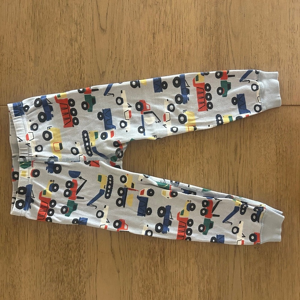 Hanna Andersson Boys Long Sleeves & Pants Pajamas Trucks & Tractor Light Blue 4T - Picture 5 of 8